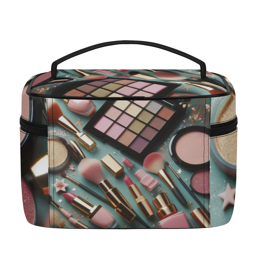 Mia Collection Leather Cosmetic Bag