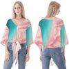 Mia Collection Women V-necktie Front Knot Chiffon Blouse