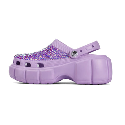 Womens Purple Bling Clogs by Mia