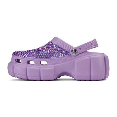 Womens Purple Bling Clogs by Mia