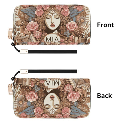 Leather Zipper Wristlet Wallet By Mia