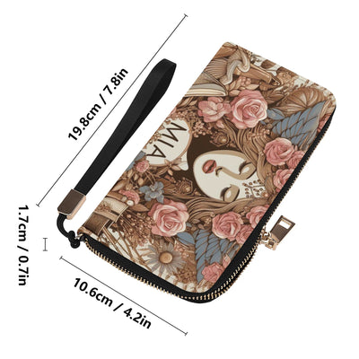 Leather Zipper Wristlet Wallet By Mia