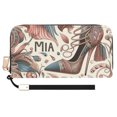 Leather Zipper Wristlet Wallet by Mia