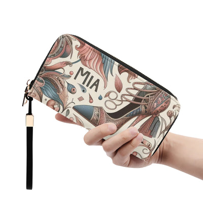 Leather Zipper Wristlet Wallet by Mia