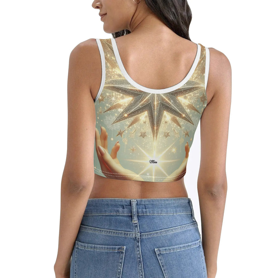 Mia for Her Casual Stretch Crop Tops for Summer