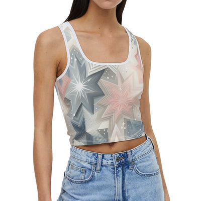 Womens Casual Summer Sleeveless Stretch Crop Tank Top Shirts