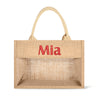 Embroidered Jute Burlap Tote Bag by Mia