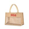 Embroidered Jute Burlap Tote Bag by Mia