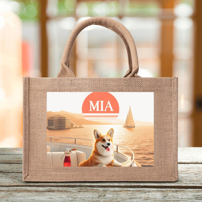 Jute Burlap Tote Bag by Mia