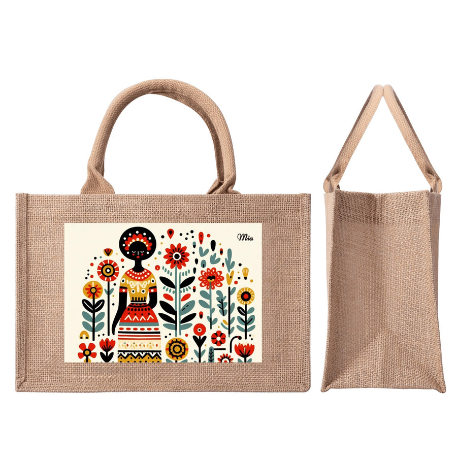 Jute Burlap Tote Bag by Mia