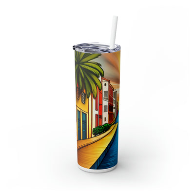 Mia Collection Skinny Tumbler with Straw, 20oz