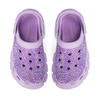 Womens Purple Bling Clogs by Mia