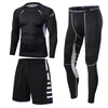 Men's Running Tracksuit Training Fitness Sportswear Set Compression Leggings Sport Clothes Gym Tight Sweatpants Rash Guard Lycra