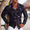 Colorful Printed Long Sleeve Lapel Shirt For Men