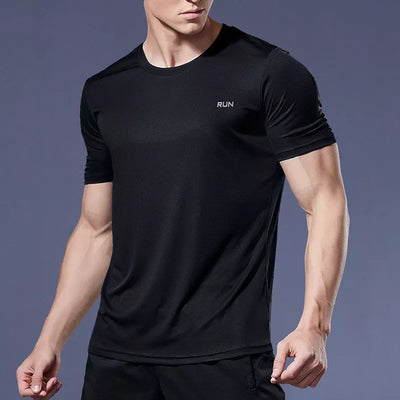 Men's Short Sleeve Sport t Shirt Quick Dry Running t-Shirt Breathable Fitness Shirt Top Ice Silk Gym Football Jerseys Man Clothes